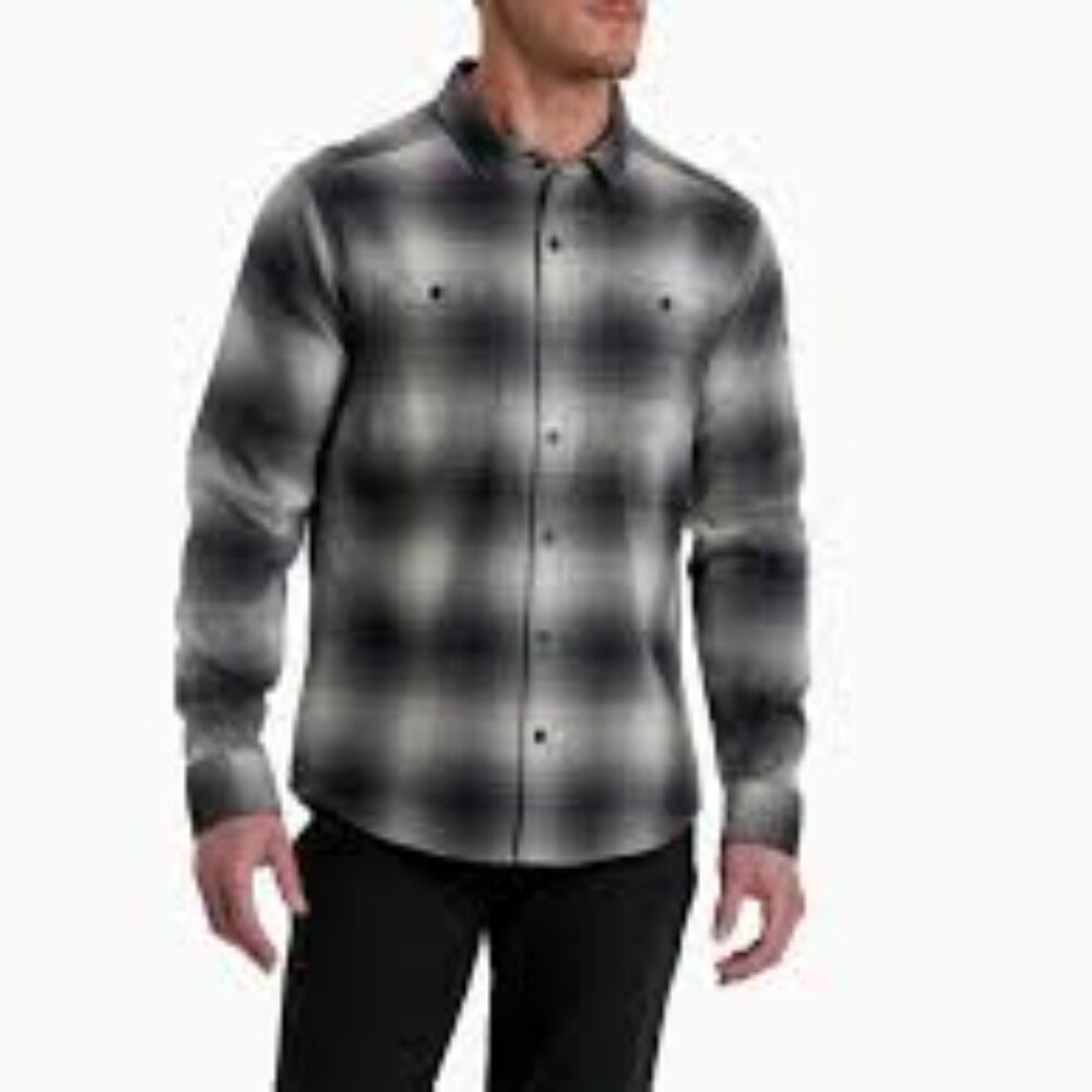 KUHL Law Flannel Shirt Men Size Medium Plaid Button Up Long Sleeve Inside Pocket - Picture 2 of 13